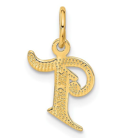 14k Yellow Gold, Isabelle Collection, Mini Letter T Initial Charm - Picture 3 of 5